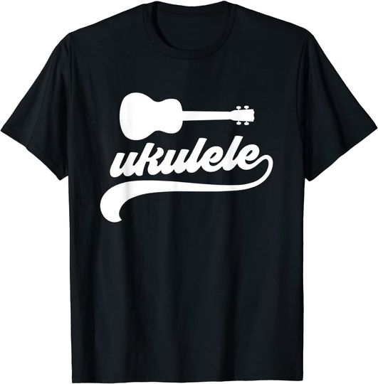 Discover T-shirt Unissexo de Manga Curta com Guitarra Ukulele