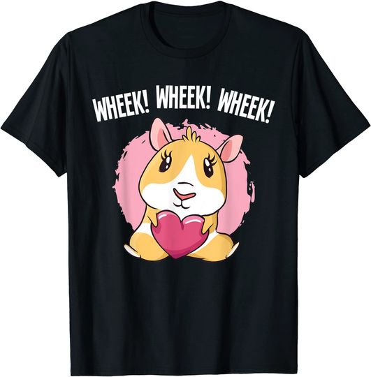Discover T-shirt Unissexo com Estampa de Cobaia Wheek Wheek Wheek