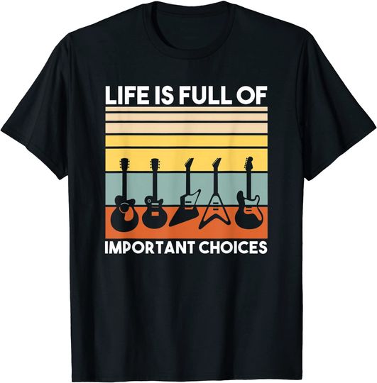 Discover T-shirt Unissexo de Manga Curta Life Is Full Of Important Choices