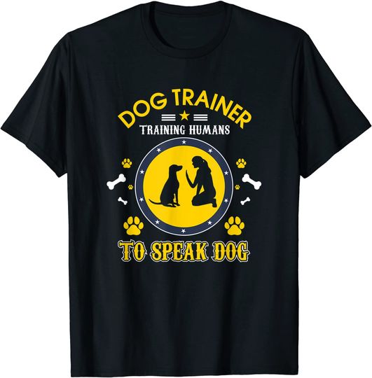 Discover T-shirt Manga Curta Unissexo Treinador de Cão