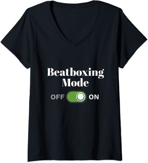 Discover T-shirt da Mulher Beatboxer Mode On Decote em V