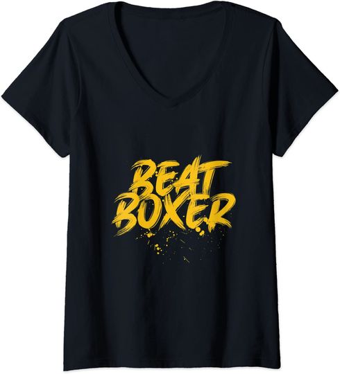 Discover T-shirt da Mulher Simples com Beatboxer Decote em V