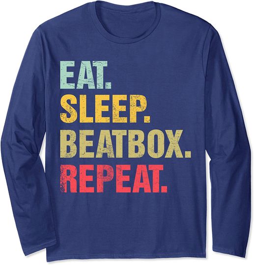 Discover T-shirt de Mangas Compridas Eat Sleep Beatbox Repeat
