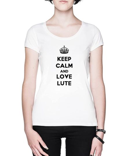 Discover T-shirt para Mulher Keep Calm And Love Lute