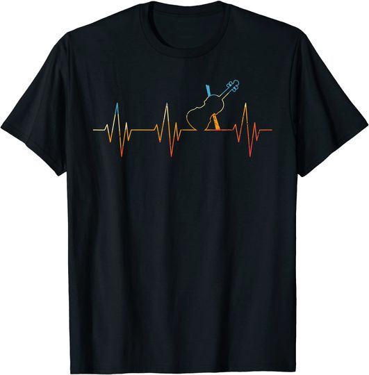 Discover T-shirt Unissexo Batimento do Coração com Violino