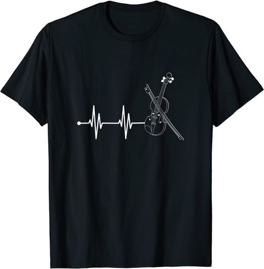 Discover T-shirt Unissexo Batimento do Coração com Violino Clássico