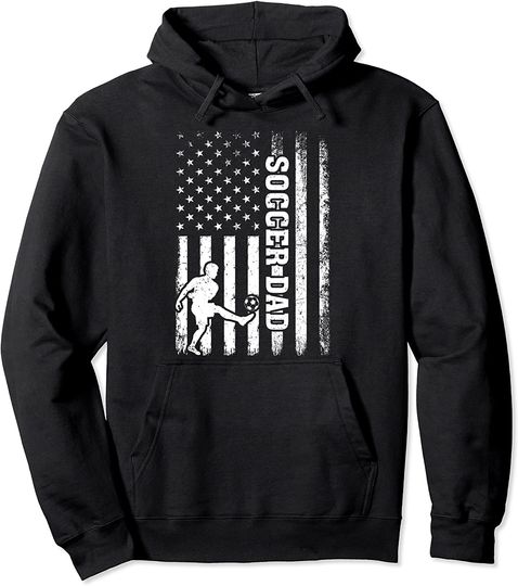 Discover American Flag Soccer Dad Father's Day Pullover Hoodie