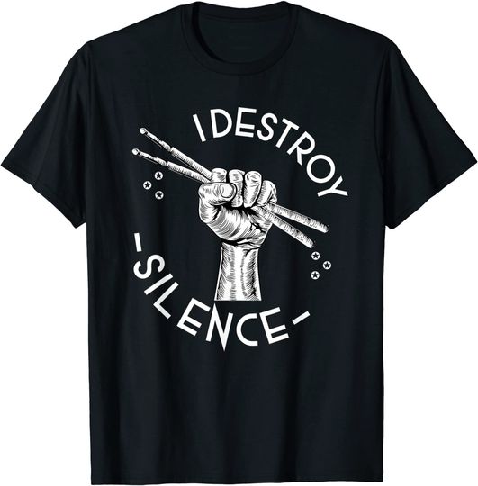 Discover T-shirt Unissexo Baquetas I Destroy Silence