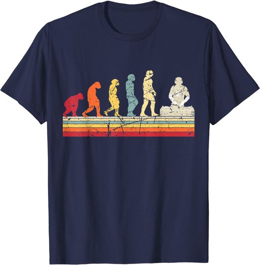 Discover T-shirt Unissexo Retro Vintage Evolução de DJ