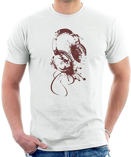 Discover T-shirt para Homem e Mulher Auriculares Arte de Música