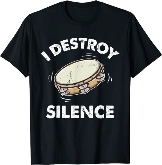Discover T-shirt Unissexo de Manga Curta Pandeiro I Destroy Silence