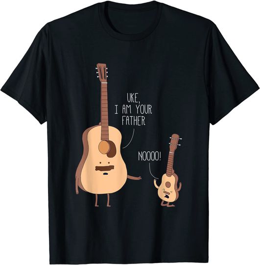 Discover T-shirt Unissexo Ukulele e Guitarra I Am Your Father