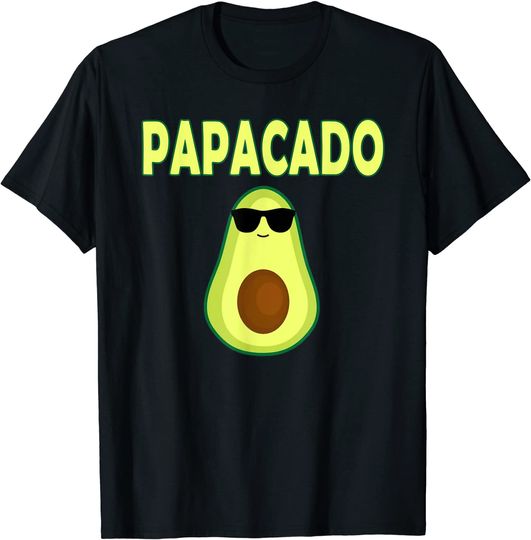 Discover T-shirt Unissexo Papacado Divertido Pai e Avocado Dia dos Pais