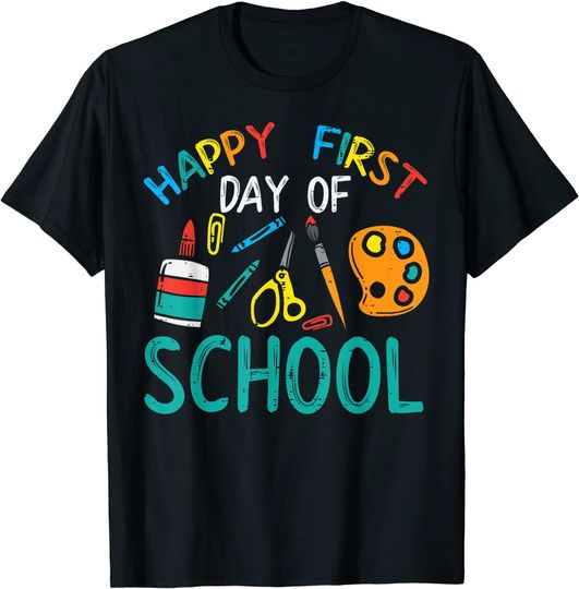 Discover T-shirt Unissexo Feliz Primeiro Dia de Volta às Aulas