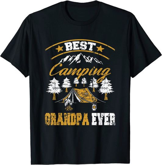 Discover T-shirt de Homem Manga Curta Best Camping Grandpa Ever
