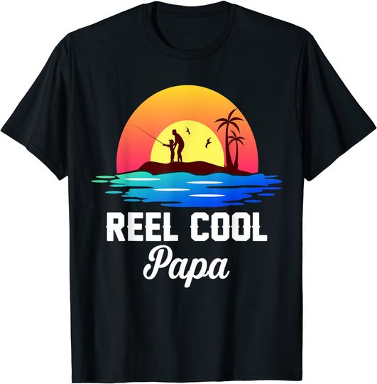 Discover T-shirt de Homem Manga Curta Avô E Neto Pescar Ao Pôr do Sol