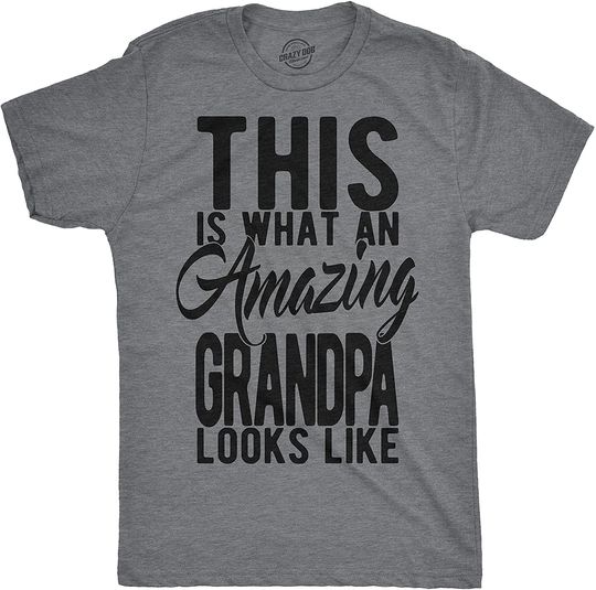 Discover T-shirt de Homem Manga Curta Presente Divertido para A Família This Is What An Amazing Grandpa Looks Like