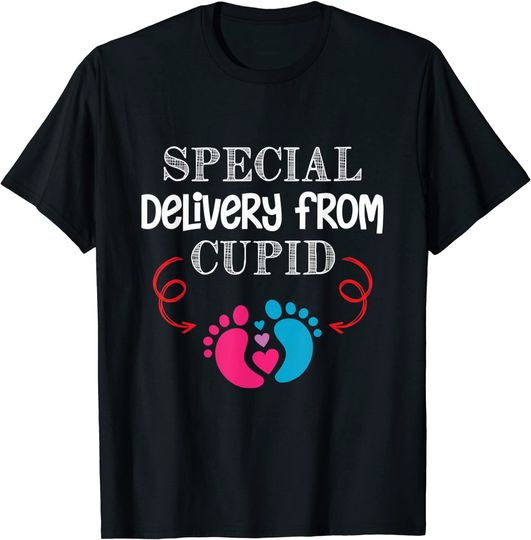 Discover T-shirt Unissexo de Manga Curta Entrega Especial do Cupido
