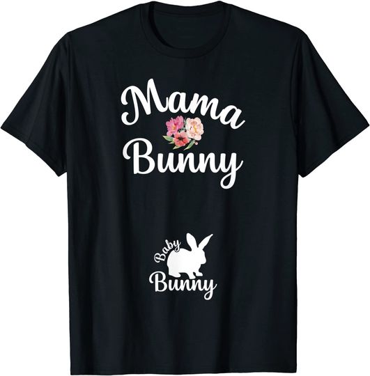 Discover T-shirt Unissexo de Manga Curta Mama Bunny Baby Bunny