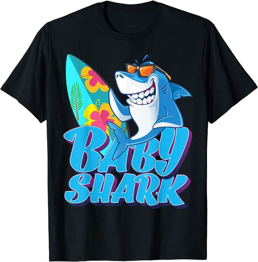 Discover T-shirt Unissexo de Manga Curta Baby Shark