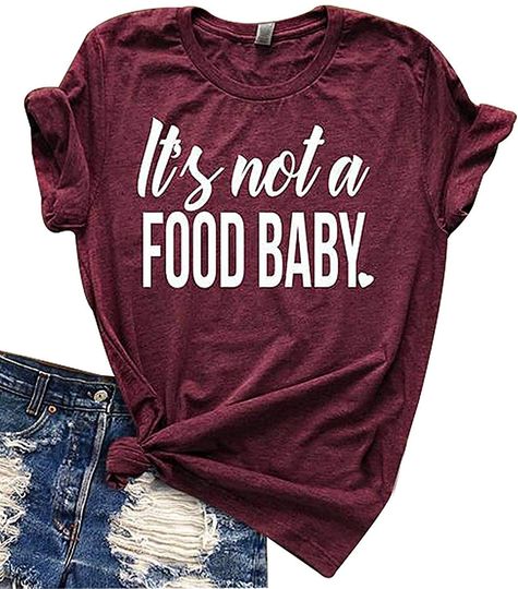 Discover T-shirt de Mulher Manga Curta It’s Not A Food Baby