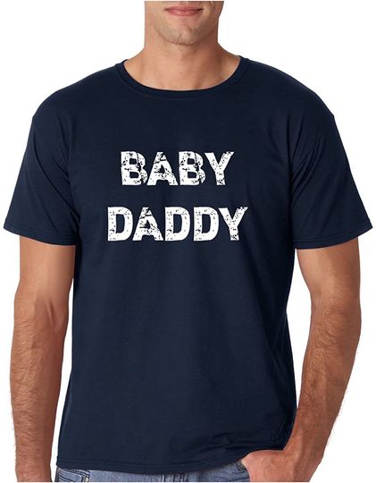 Discover T-shirt de Homem Manga Curta com Anúncio de Bebé Baby Daddy