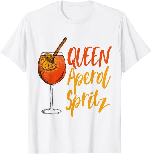 Discover T-shirt Unissexo de Manga Curta Vinho de Verão Cocktails Aperol Spritz