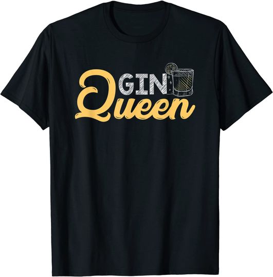 Discover T-shirt Unissexo de Manga Curta Gin Queen