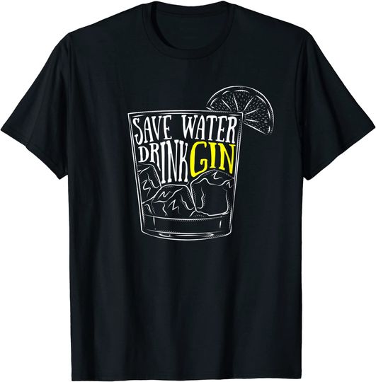 Discover T-shirt Unissexo de Manga Curta Save Water Dink Gin