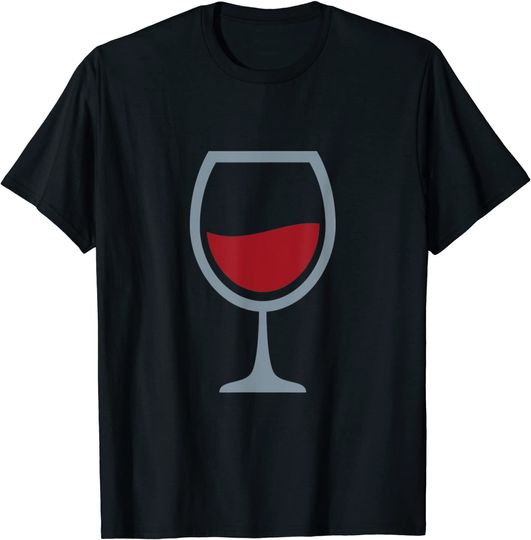 Discover T-shirt Unissexo de Manga Curta com Um Taça de Vinho