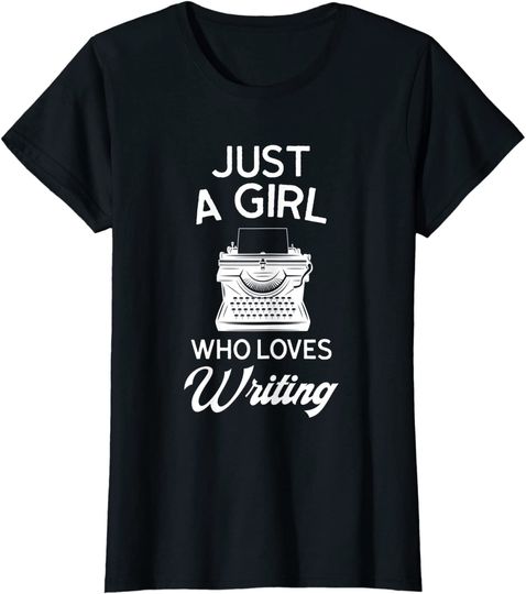Discover T-shirt de Mulher Manga Curta Just A Girl Who Loves Writing