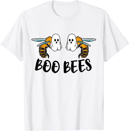 Discover T-shirt Unissexo Divertido Fantasma de Boo Bees Halloween