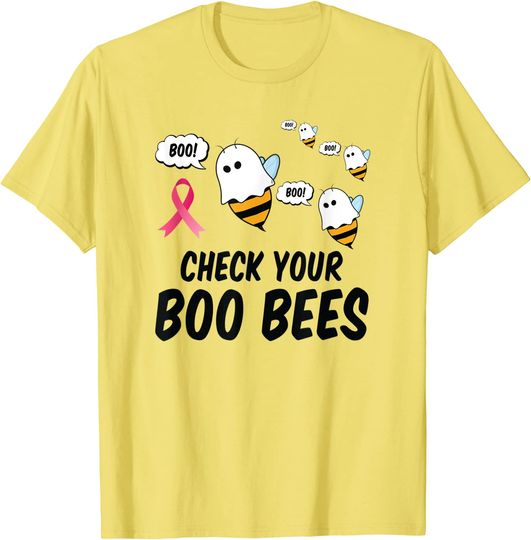 Discover T-shirt Unissexo Câncer de Mama Consciência Check Your Boo Bees