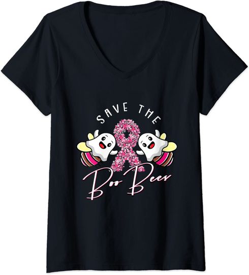 Discover T-shirt da Mulher Save The Boo Bees Câncer de Mama Consciência