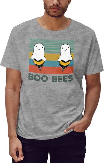 T-shirt para Homem Retro Halloween Boo Bees de Fantasma