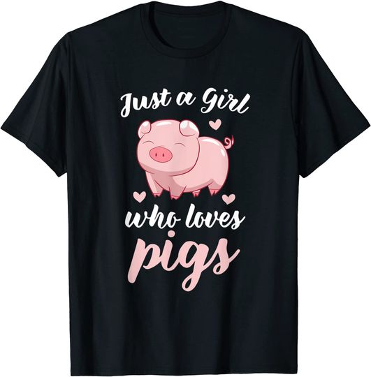 Discover T-shirt Unissexo de Manga Curta Just A Girl Who Loves Pigs