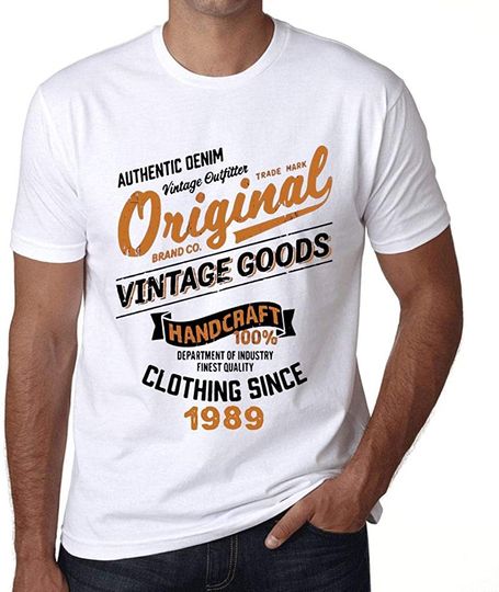 Discover T-shirt de Homem Manga Curta Original Vintage Goods Cothing Since 1989
