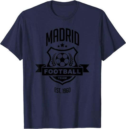 Discover Retro Spain Madrid Gameday Sport Atletico Soccer Fan Gift T-Shirt
