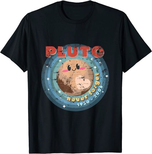 T-shirt Unissexo Fofo Pluto Never Forget