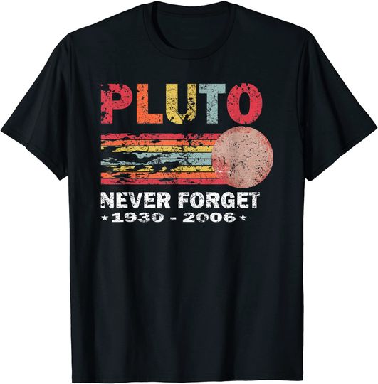 Discover T-shirt Unissexo Presente Vintage Pluto Never Forget