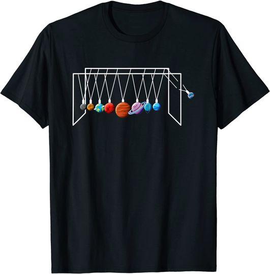 T-shirt Unissexo Planet Pendulum Pluto Never Forget
