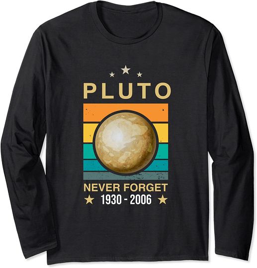 Discover Camisola de Mangas Compridas Unissexo Pluto Never Forget Astronomia Espacial