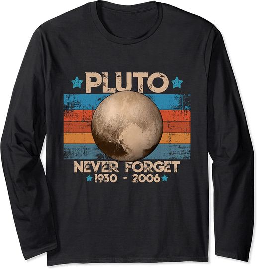 Discover Camisola de Mangas Compridas Unissexo Planeta de Luto Astronomia Pluto Never Forget