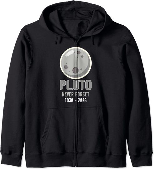 Discover Hoodie com Fecho-éclair Unissexo Lembre-se de Plutão Pluto Never Forget