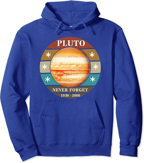 Hoodie Unissexo Retro Vintage Espaço Ciência Pluto Never Forget