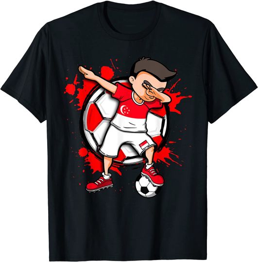 Discover Dabbing Soccer Boy Singapore Football Lovers Jersey Sport T-Shirt