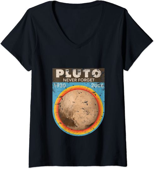 Discover T-shirt da Mulher Pluto Never Forget Decote em V