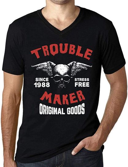 Discover T-shirt de Homem com Decote Em V Troubler Maker Since 1988