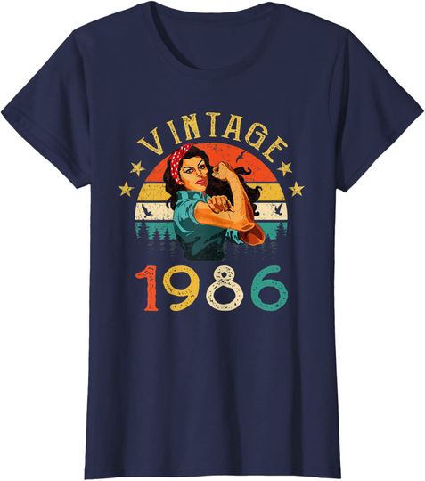 Discover T-shirt para Mulher Nascida em 1986 Vintage