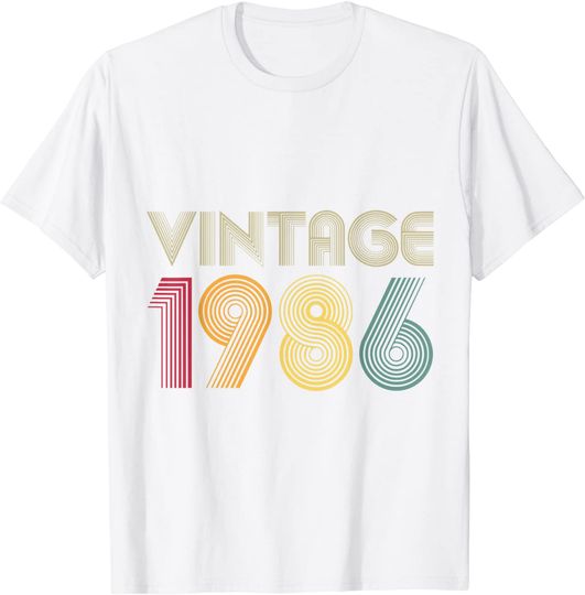 Discover T-shirt Unissexo Vintage 1986 Presente de Aniversário